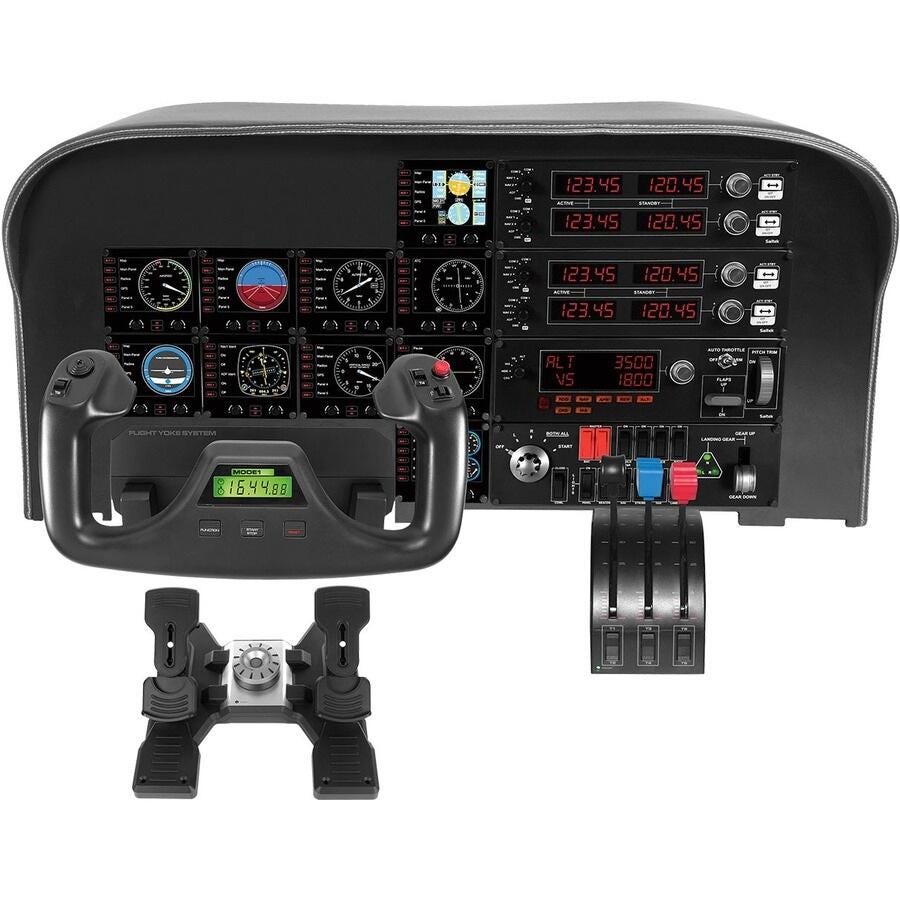 Saitek Professional Simulation Flight Yoke System and Throttle